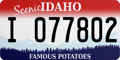 ID license plate I077802