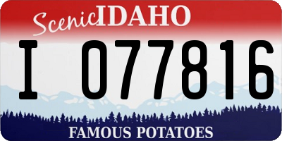 ID license plate I077816
