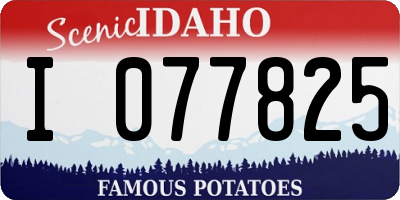 ID license plate I077825