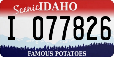 ID license plate I077826