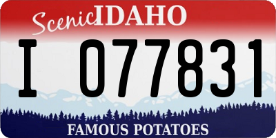 ID license plate I077831