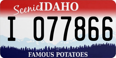 ID license plate I077866