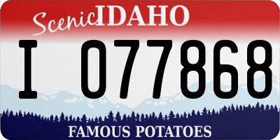 ID license plate I077868