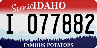ID license plate I077882