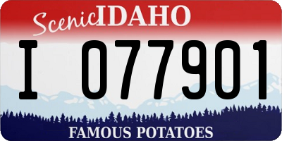 ID license plate I077901