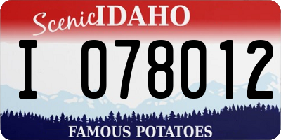 ID license plate I078012