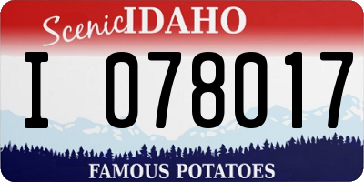 ID license plate I078017