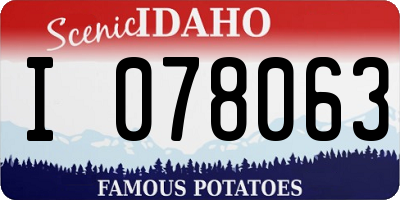ID license plate I078063