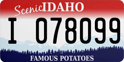ID license plate I078099