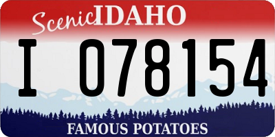 ID license plate I078154