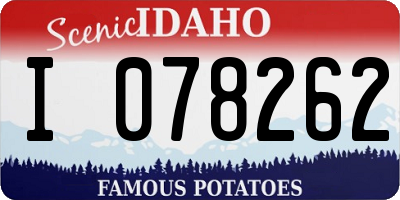 ID license plate I078262