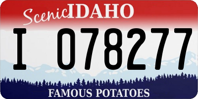 ID license plate I078277
