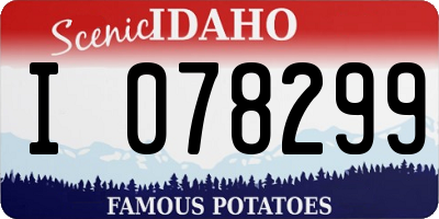 ID license plate I078299
