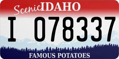 ID license plate I078337