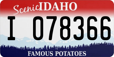 ID license plate I078366