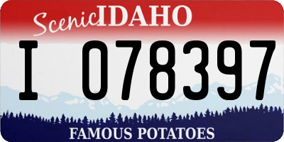 ID license plate I078397