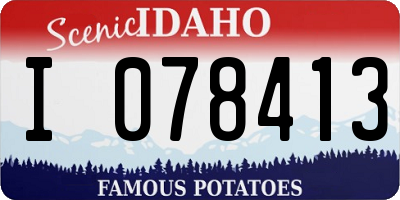 ID license plate I078413