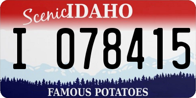 ID license plate I078415