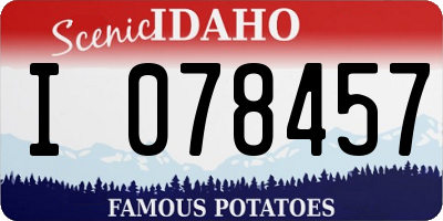 ID license plate I078457