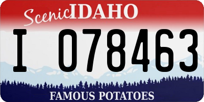 ID license plate I078463