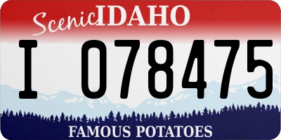 ID license plate I078475