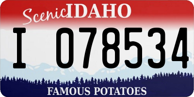 ID license plate I078534