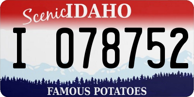 ID license plate I078752