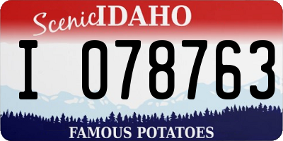 ID license plate I078763