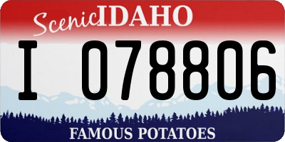 ID license plate I078806