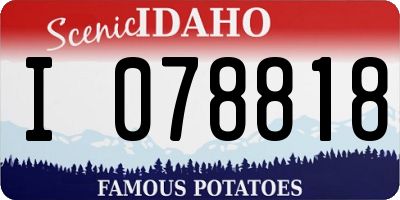 ID license plate I078818