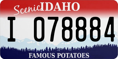 ID license plate I078884