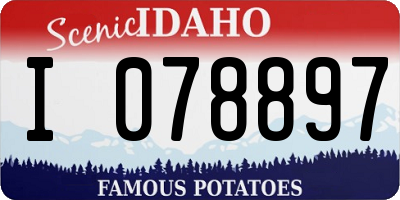 ID license plate I078897