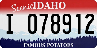 ID license plate I078912