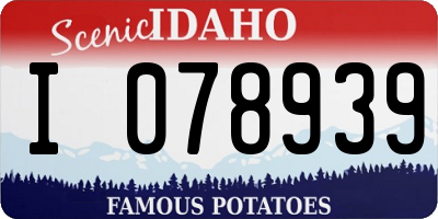 ID license plate I078939
