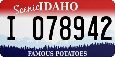 ID license plate I078942
