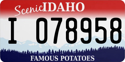 ID license plate I078958