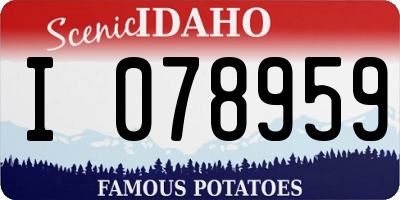 ID license plate I078959