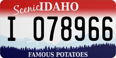 ID license plate I078966