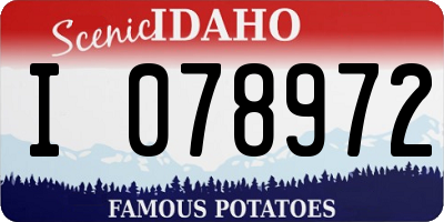 ID license plate I078972