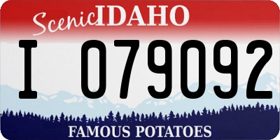 ID license plate I079092