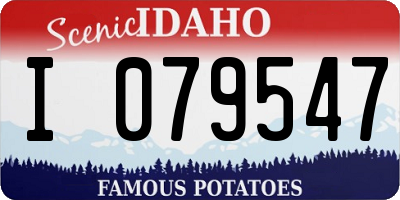 ID license plate I079547