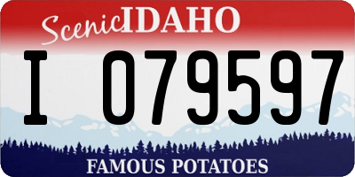 ID license plate I079597