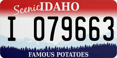 ID license plate I079663