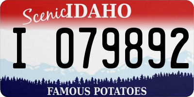 ID license plate I079892