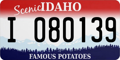 ID license plate I080139