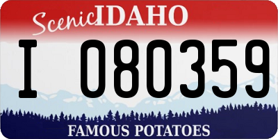 ID license plate I080359