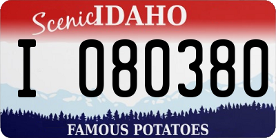 ID license plate I080380