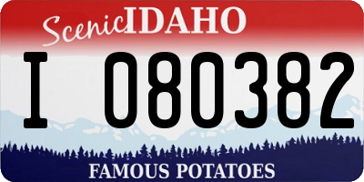 ID license plate I080382