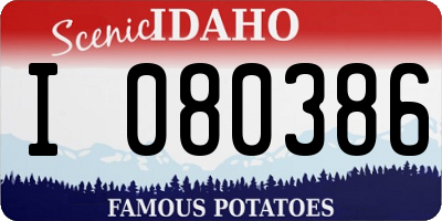 ID license plate I080386