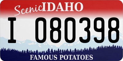 ID license plate I080398
